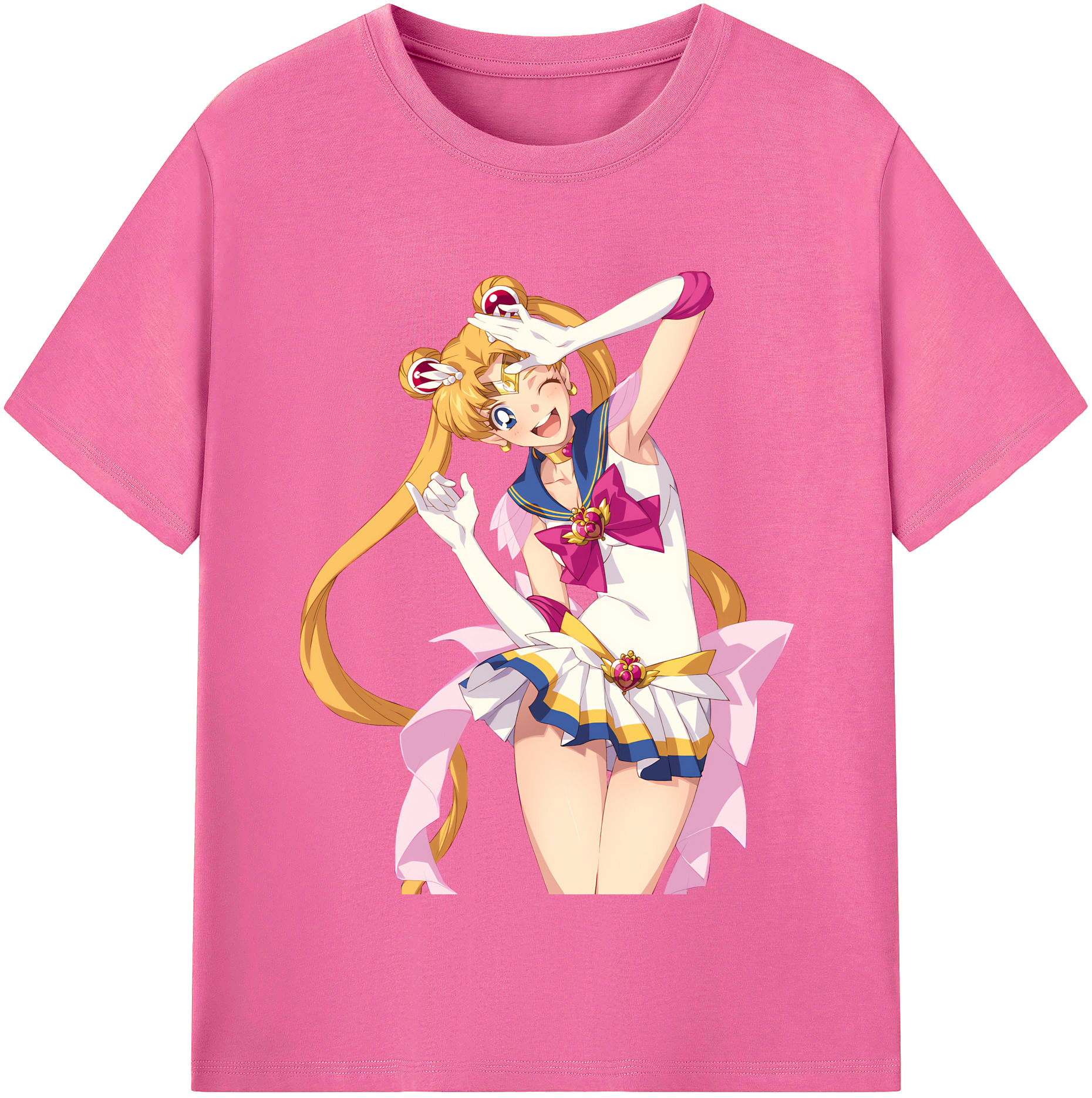 （画像用） 美少女戦士セーラームーン 月野 うさぎ つきの うさぎ Sailor Moon Tsukino Usagi レディースカジュアルプリントTシャツ（綿100％）